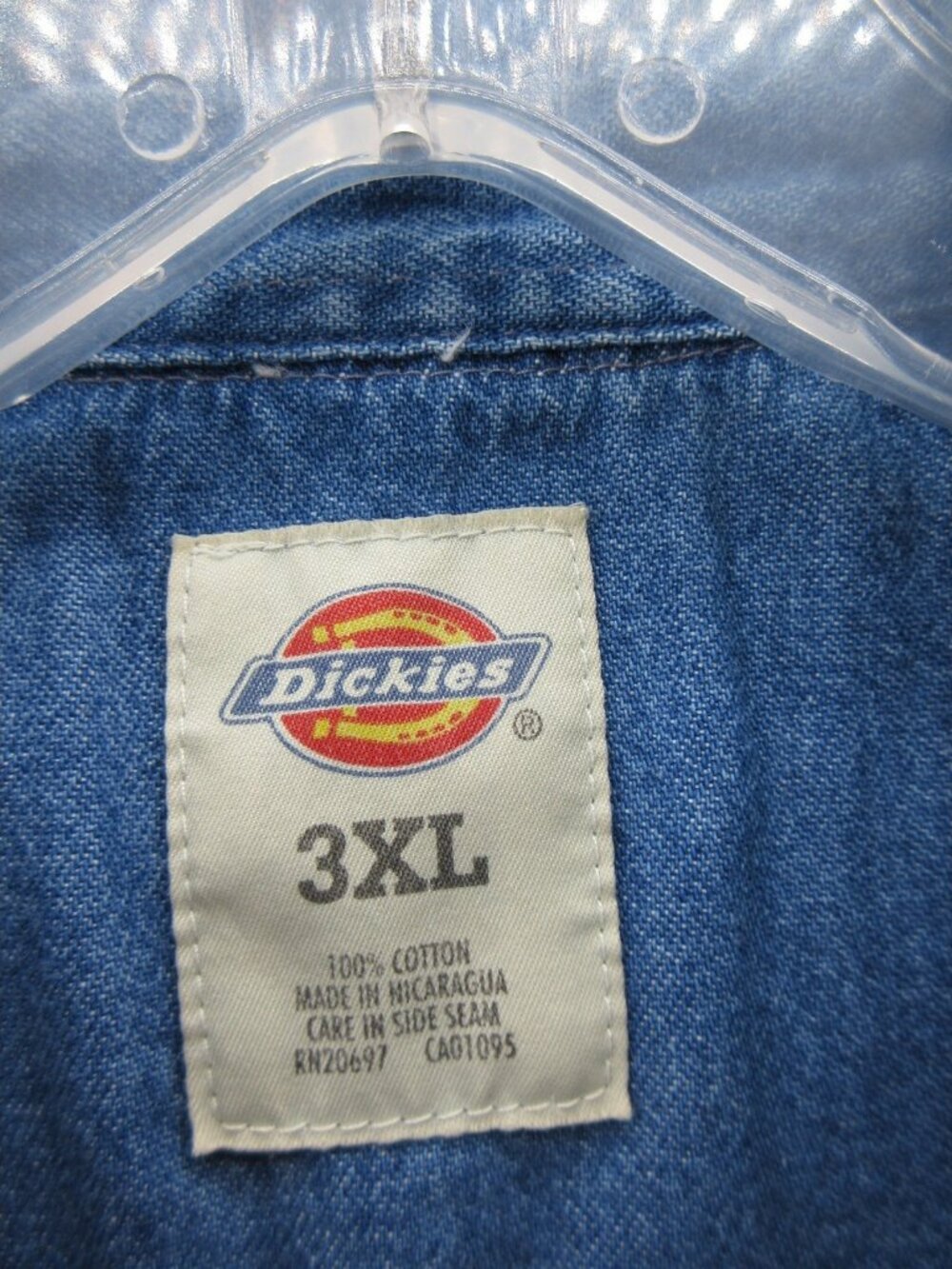 Dickies Shirt XXXL Denim Button Down Workwear Pocket Deadstock Y2K NEW - Picture 11 of 13